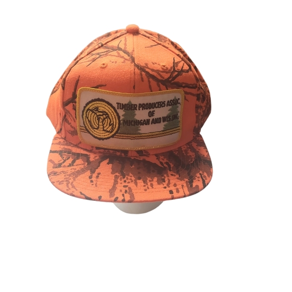 Snap Back Hat Adjustable Timber Producers Assoc. of Michigan & Wisconsin Orange - Picture 1 of 8